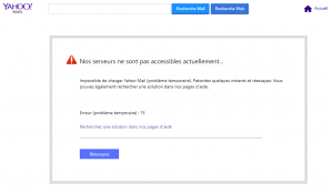 yahoo mail serveurs pas accessibles actuellement