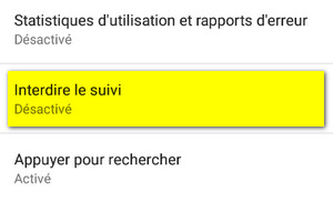 interdire suivi google chrome pour mobile