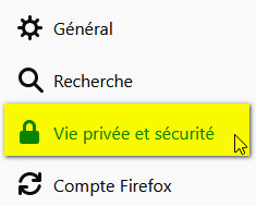 firefox pistage vie privee et securité