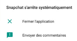 snap s'est arrêté