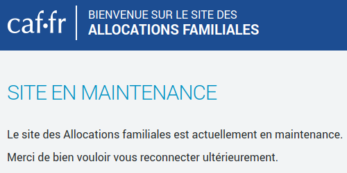 Caf maintenance bug faille