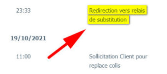 Redirection vers relais de substitution