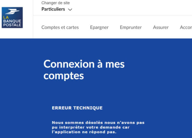 Capture pc erreur technique banque postale