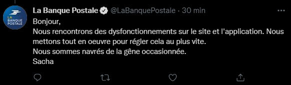 Tweet banque postale erreur